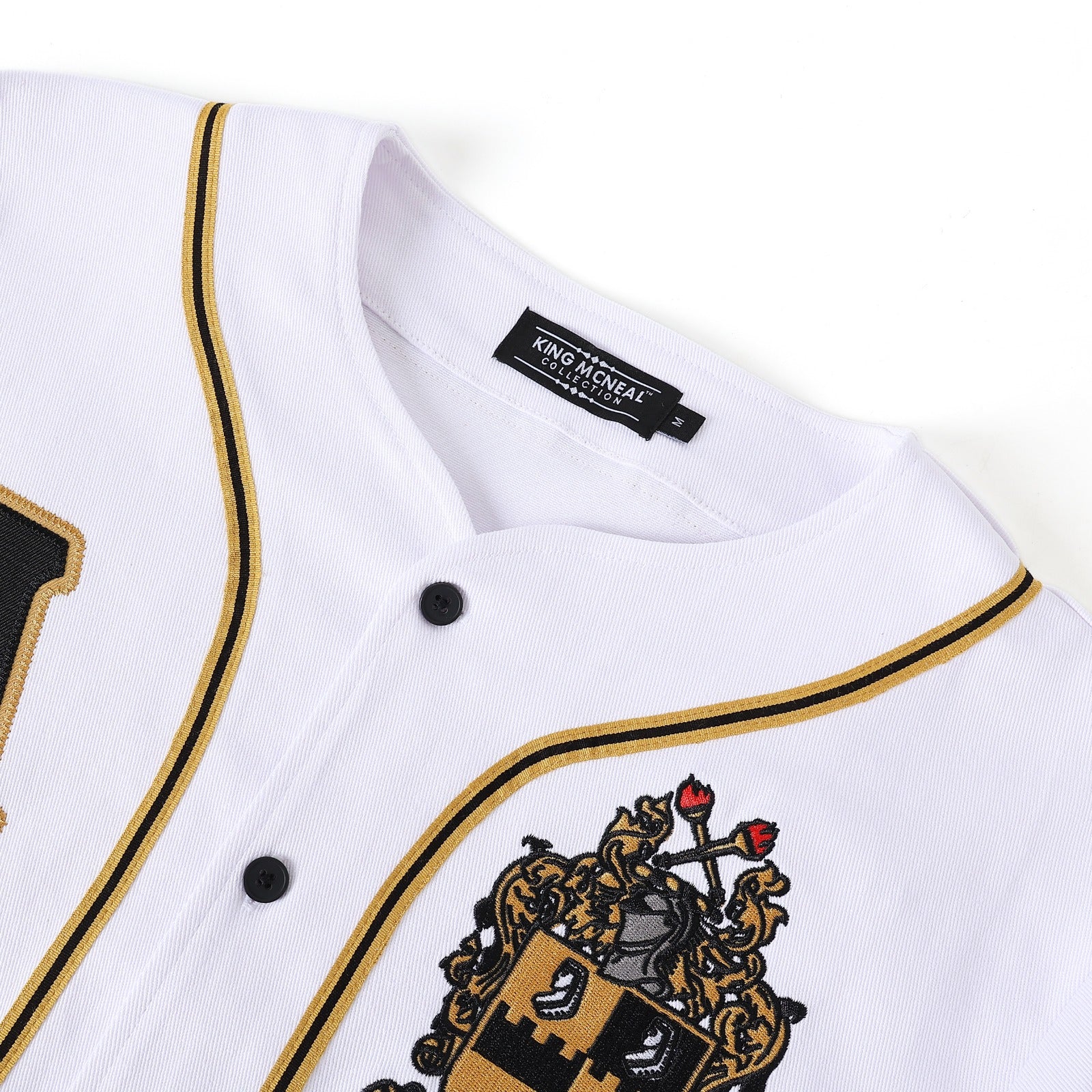 Alpha White Button-Up Baseball Jersey