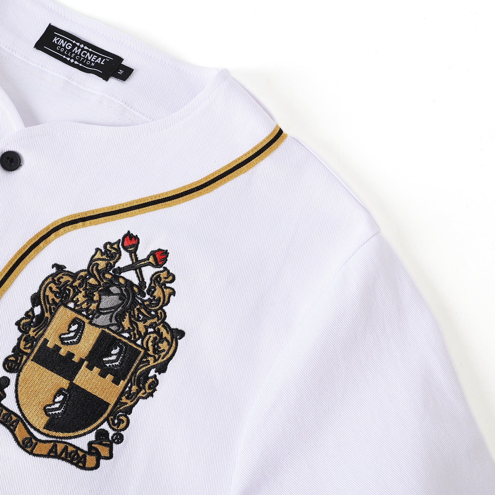 Alpha White Button-Up Baseball Jersey