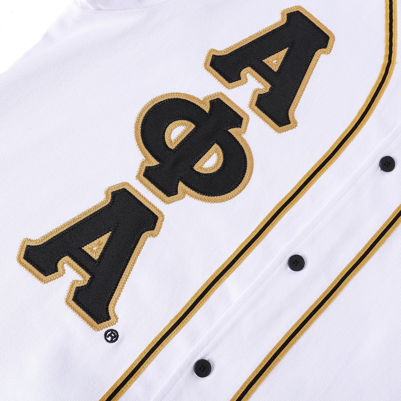 Alpha White Button-Up Baseball Jersey
