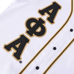 Alpha White Button-Up Baseball Jersey