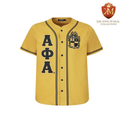 Alpha Old Gold Button-Up Baseball Jersey