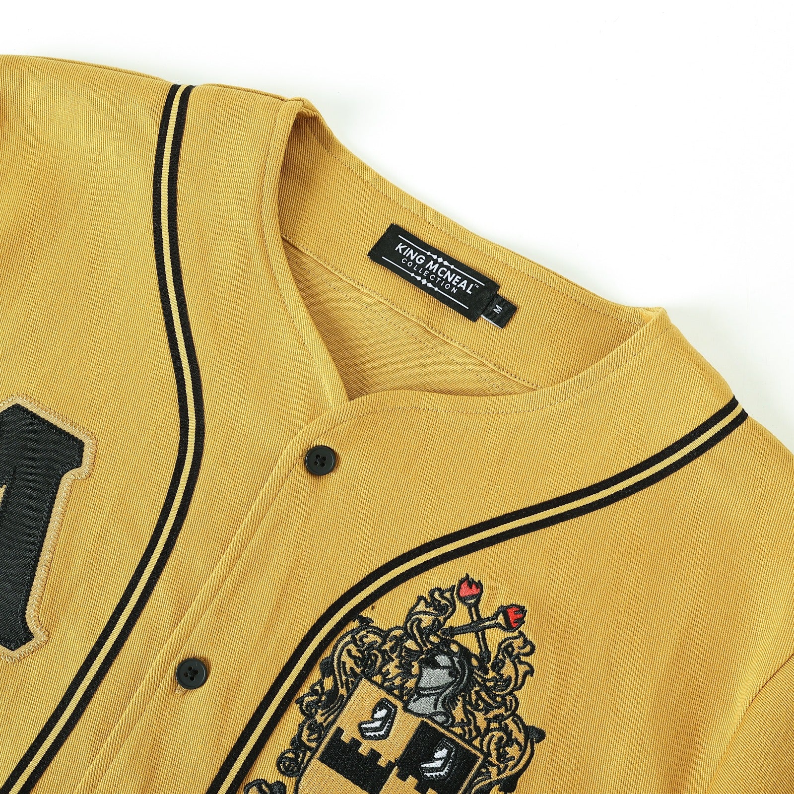 Alpha Old Gold Button-Up Baseball Jersey
