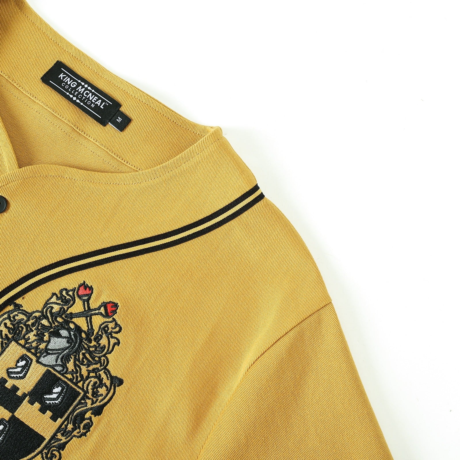 Alpha Old Gold Button-Up Baseball Jersey