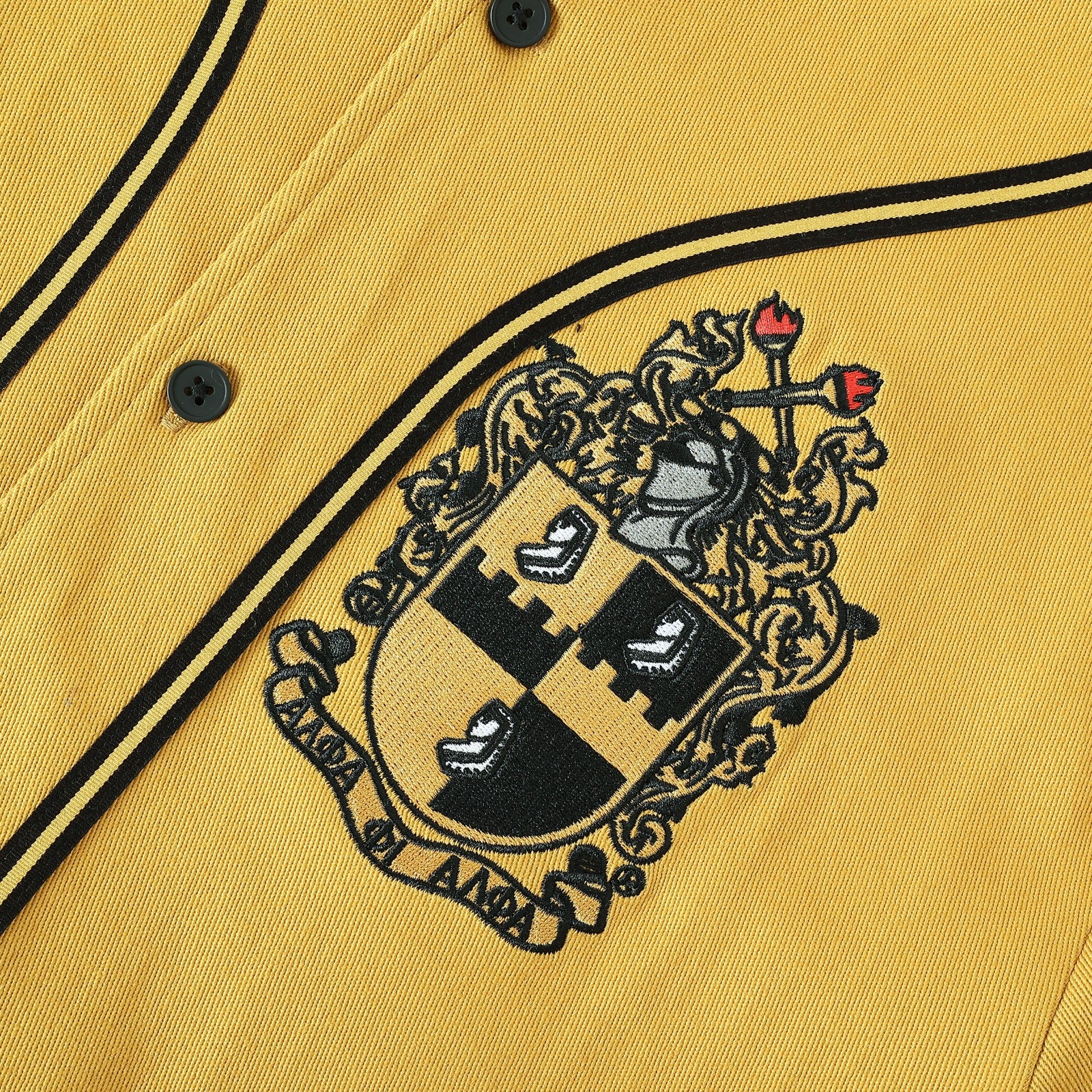 Alpha Old Gold Button-Up Baseball Jersey