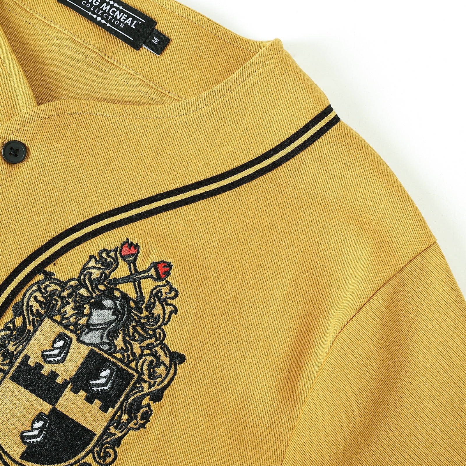Alpha Old Gold Button-Up Baseball Jersey