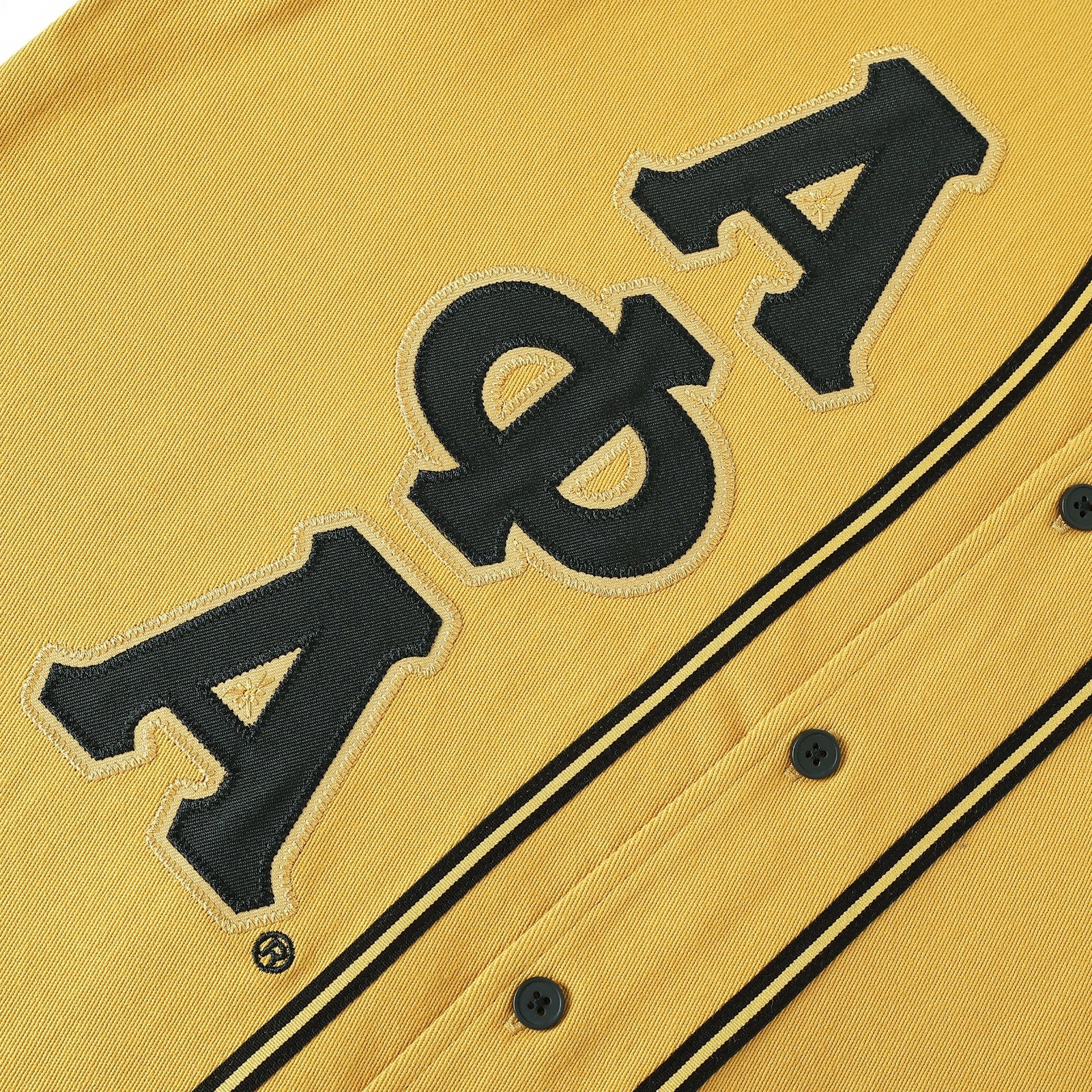 Alpha Old Gold Button-Up Baseball Jersey