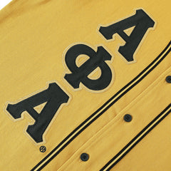 Alpha Old Gold Button-Up Baseball Jersey