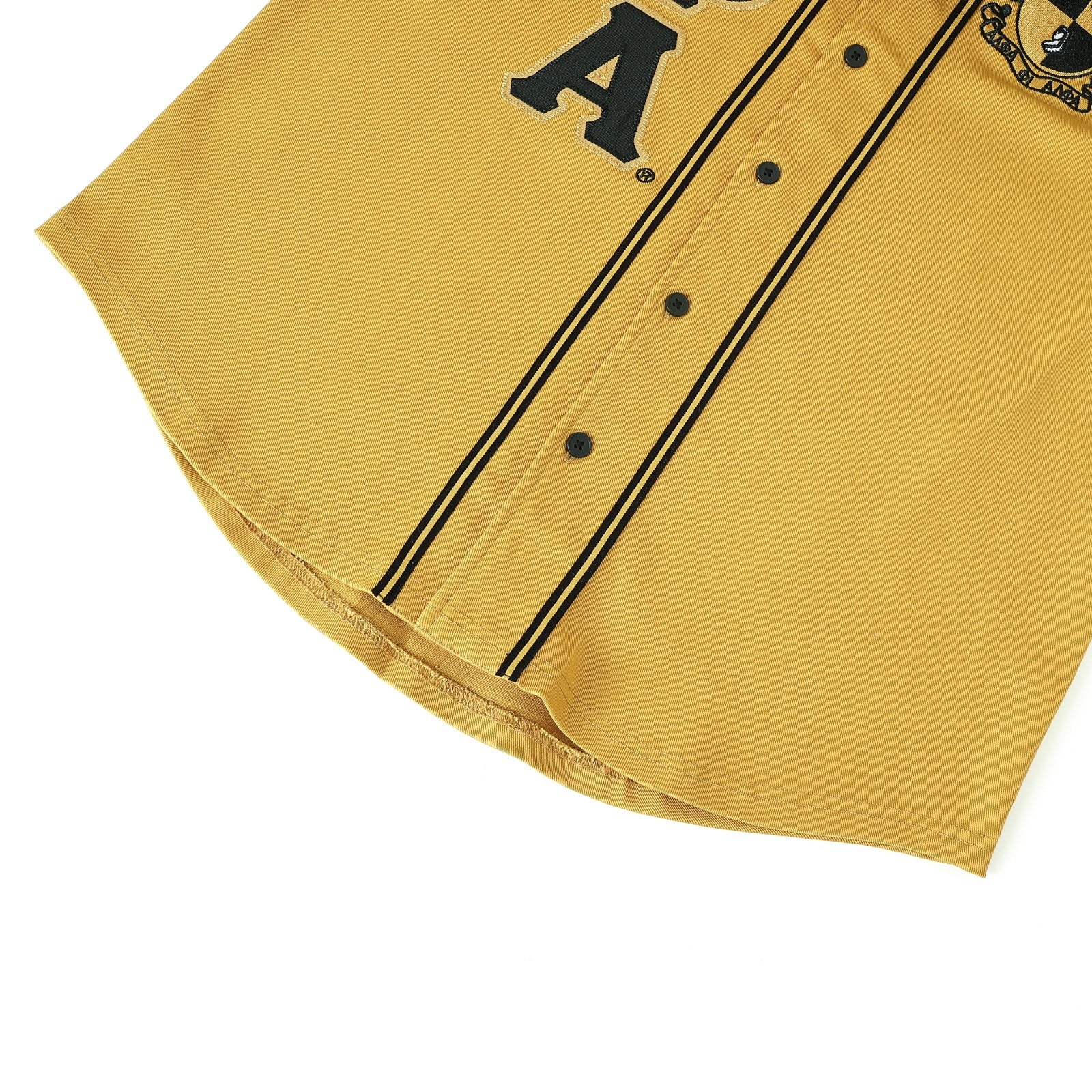 Alpha Old Gold Button-Up Baseball Jersey