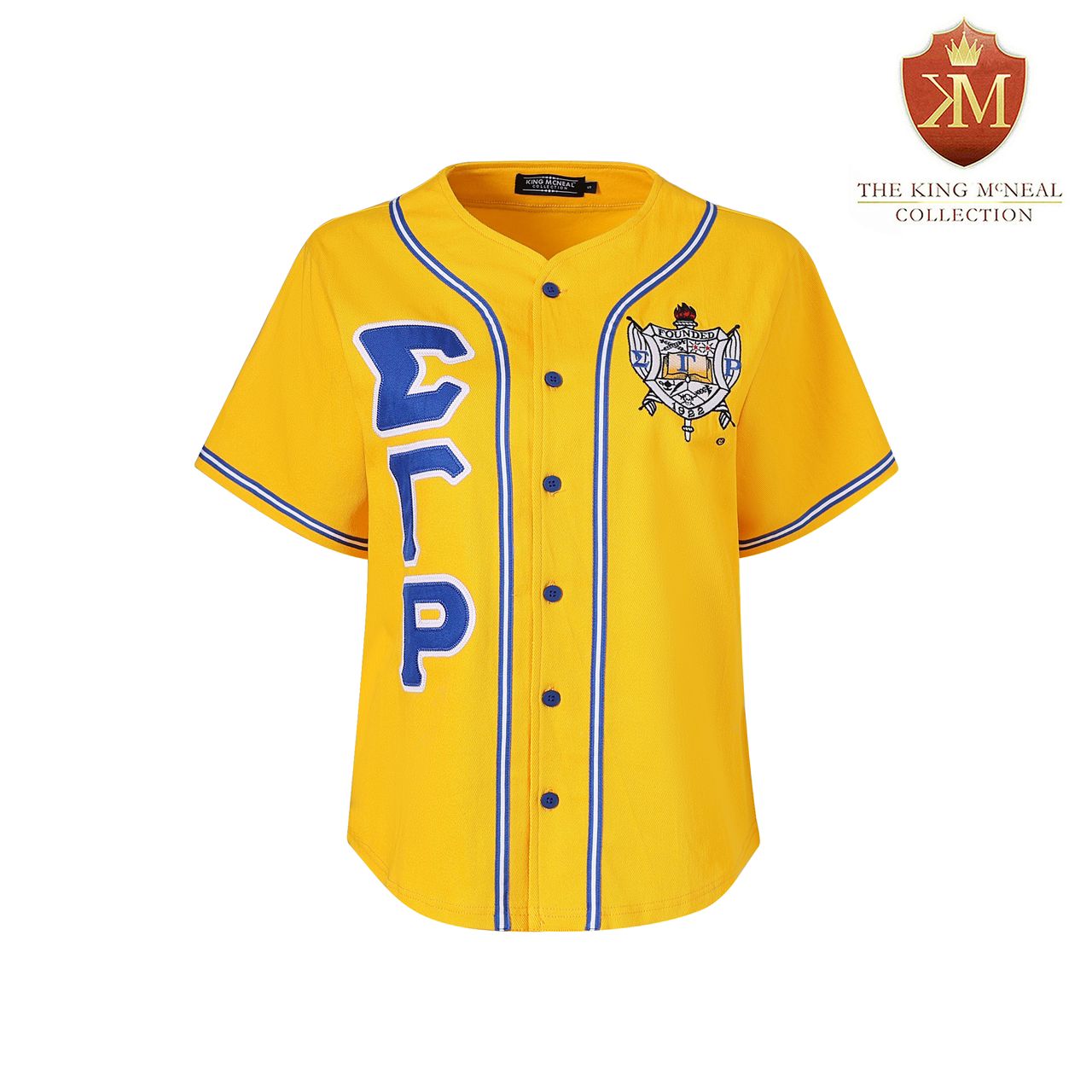 SGRHO Gold Button-Up Baseball Jersey