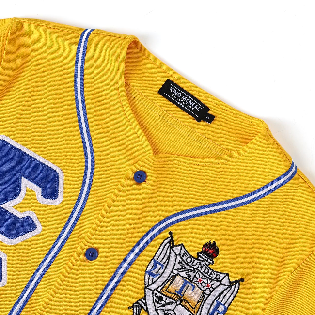 SGRHO Gold Button-Up Baseball Jersey