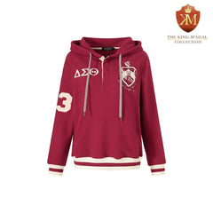 Delta Crimson Qtr Button-Up Hoodie (Unisex)