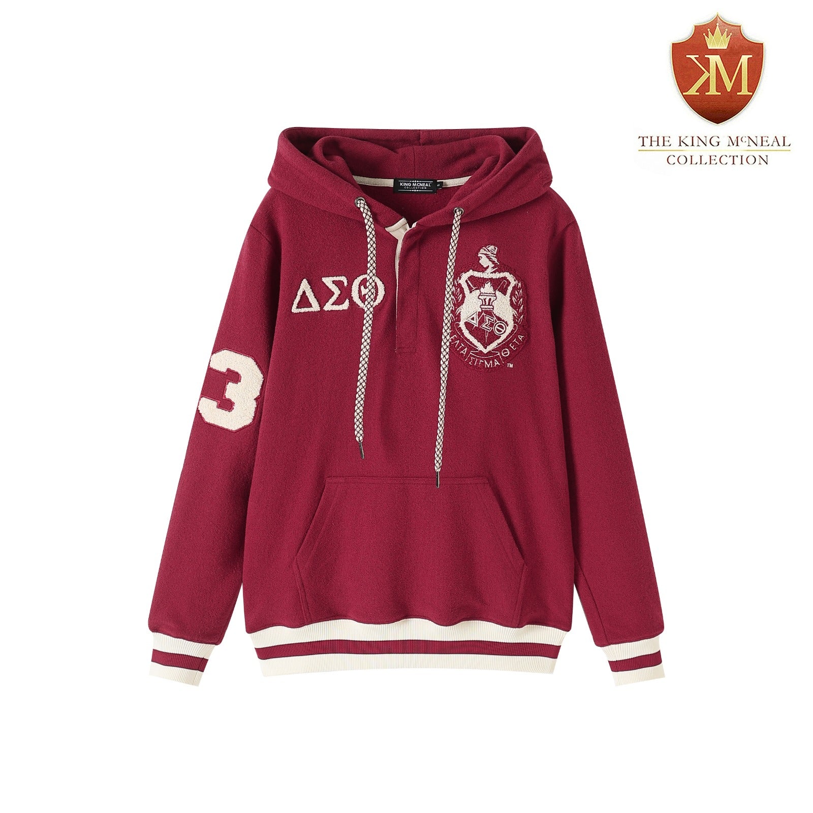 Delta Crimson Qtr Button-Up Hoodie (Unisex)