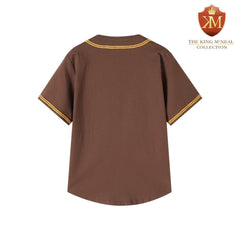 Iota Brown Button-Up Baseball Jersey