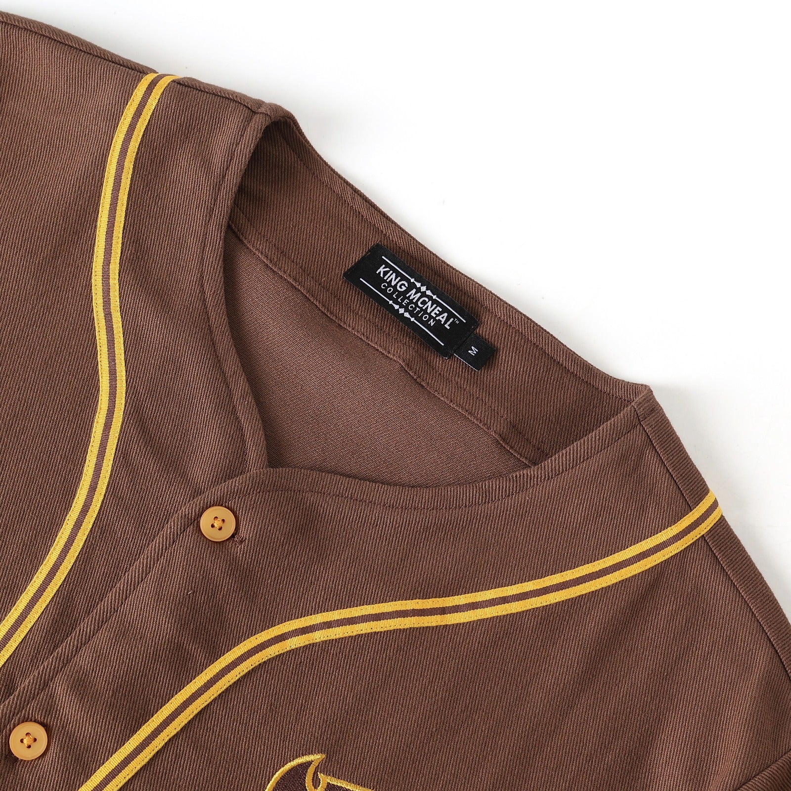 Iota Brown Button-Up Baseball Jersey