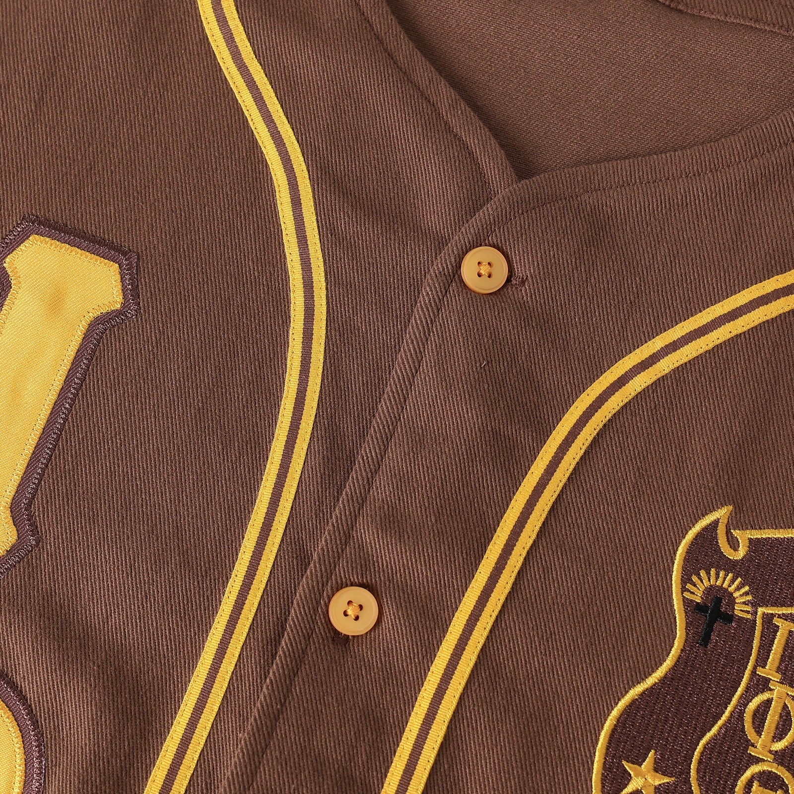 Iota Brown Button-Up Baseball Jersey