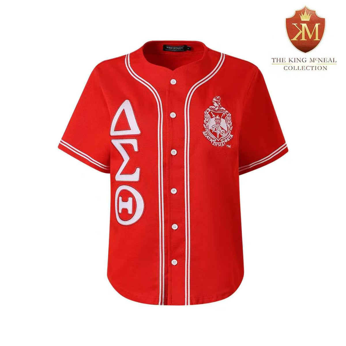 Delta Red Button Up Baseball Jersey