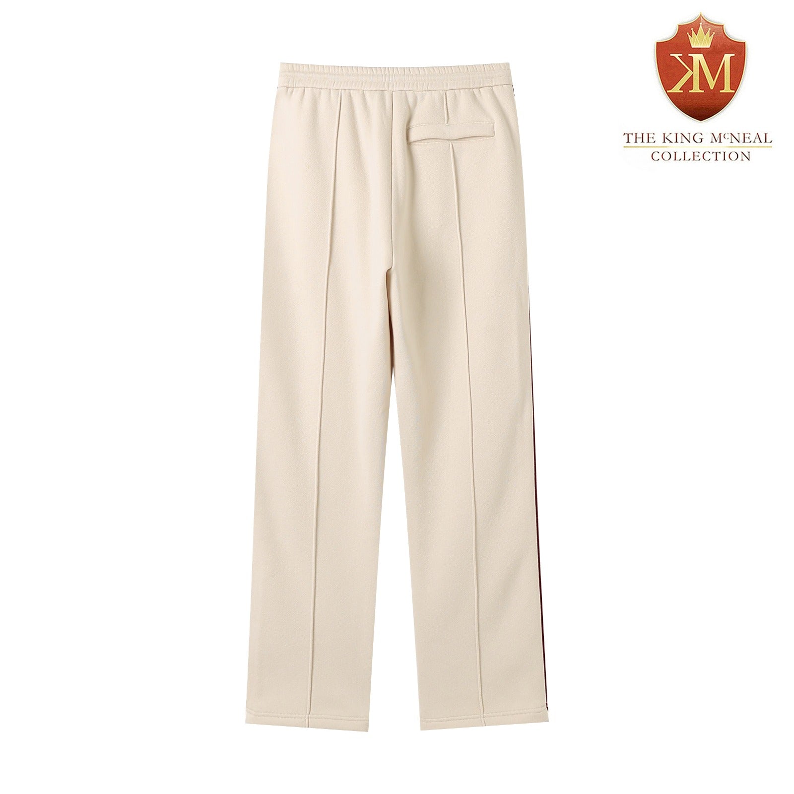 Neutral & Crimson Pleated Fleece Pants (Unisex)
