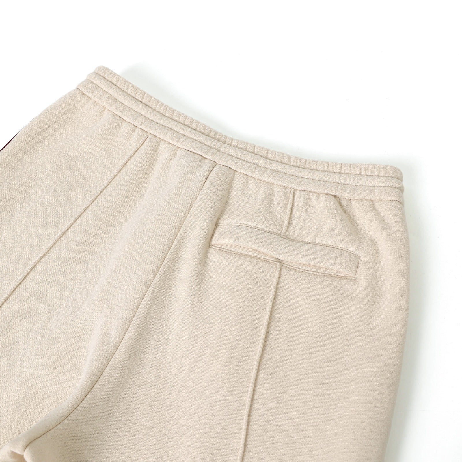 Neutral & Crimson Pleated Fleece Pants (Unisex)