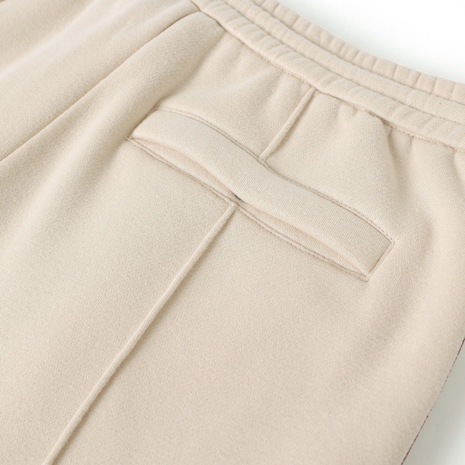 Neutral & Crimson Pleated Fleece Pants (Unisex)