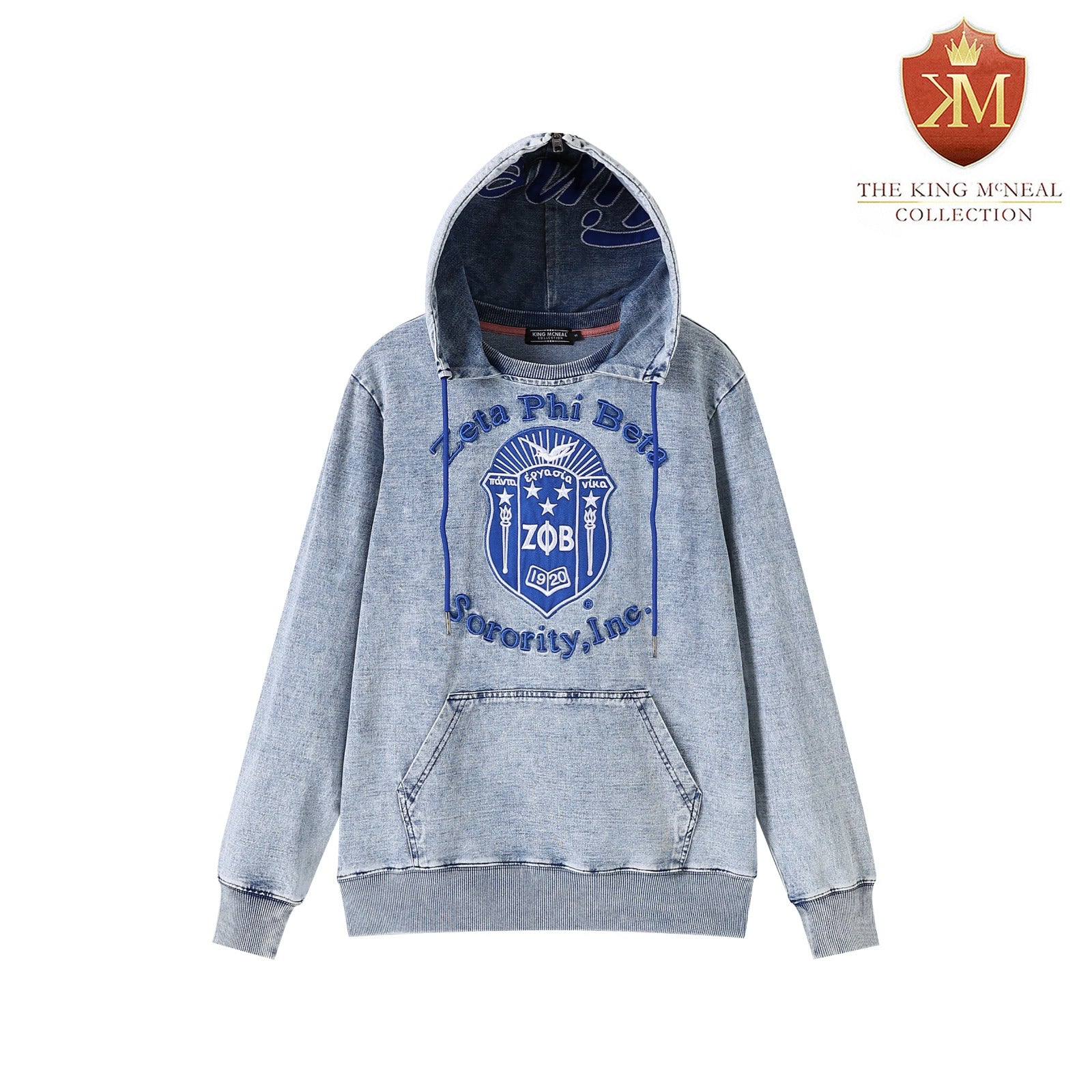 Zeta Blue Denim Prep Unisex Hoodie