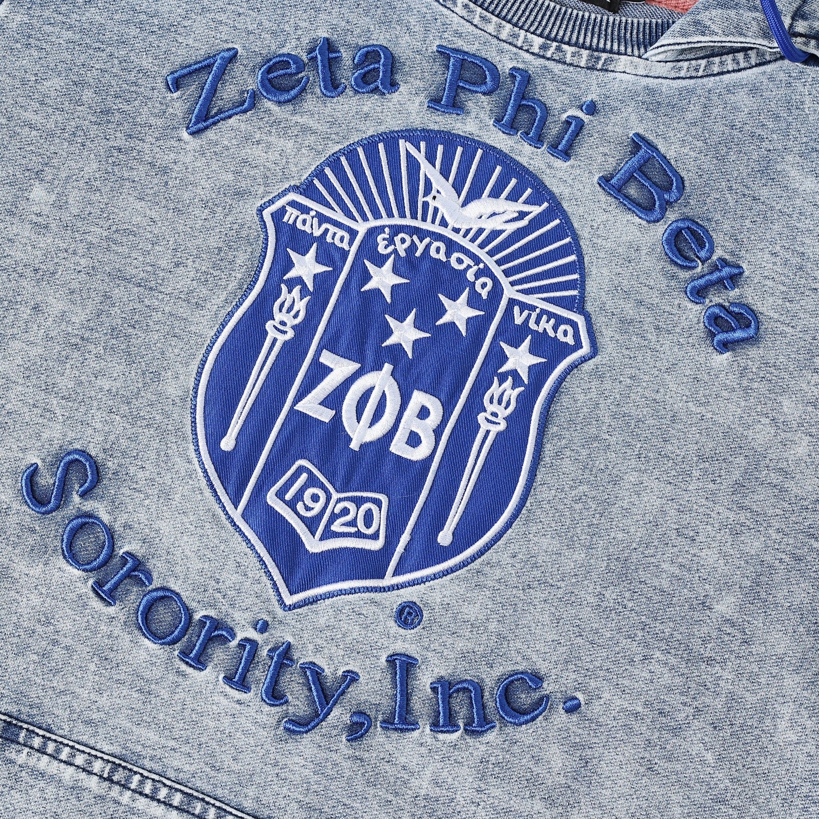 Zeta Blue Denim Prep Unisex Hoodie