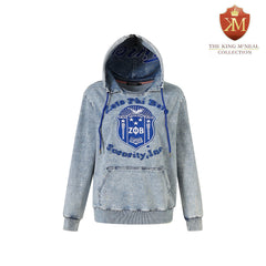 Zeta Blue Denim Prep Unisex Hoodie