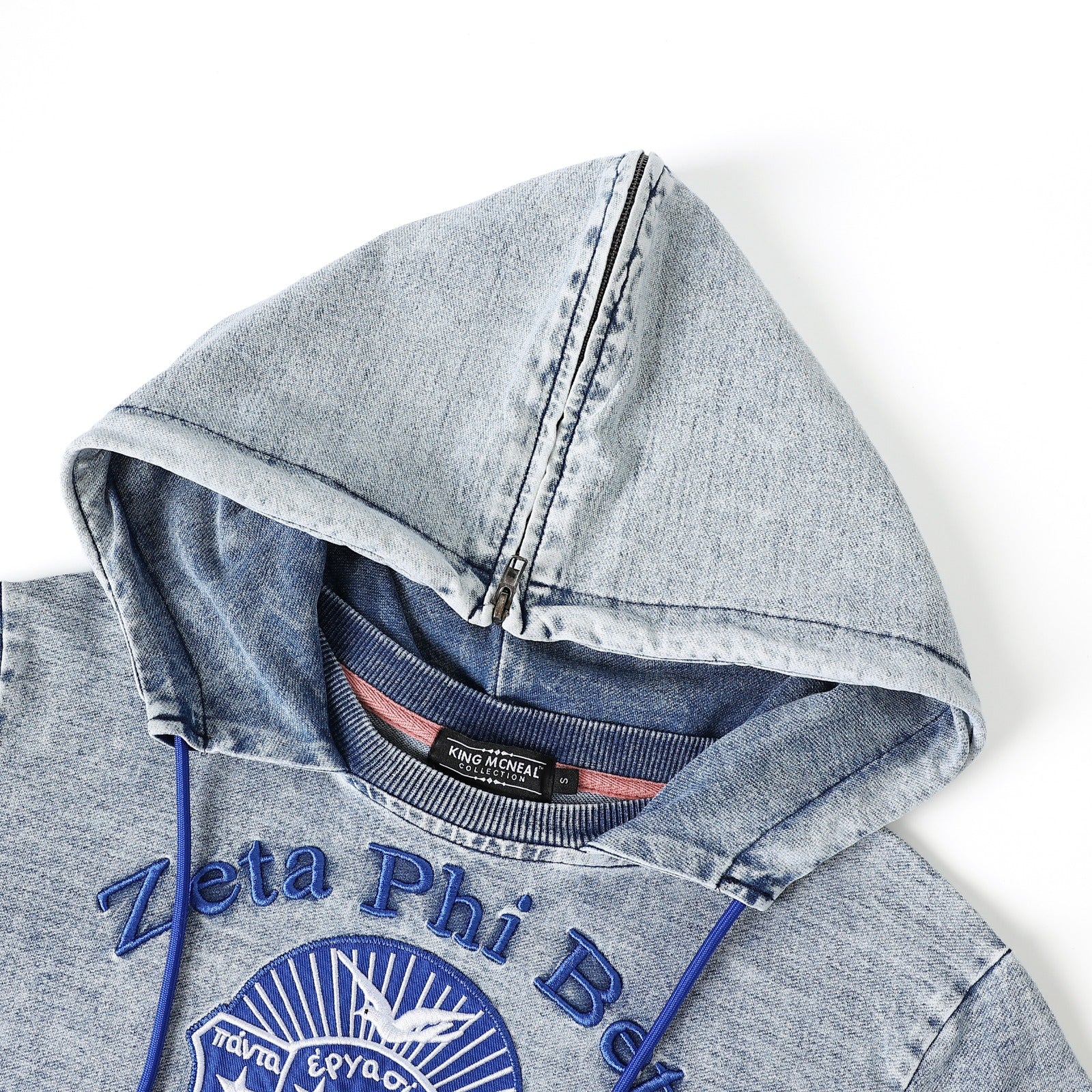 Zeta Blue Denim Prep Unisex Hoodie
