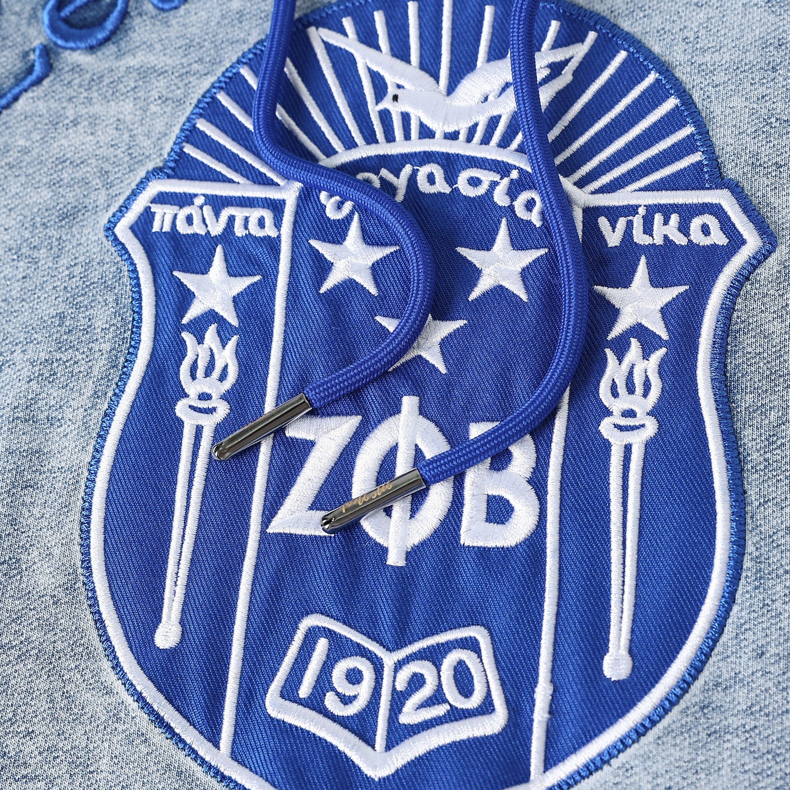 Zeta Blue Denim Prep Unisex Hoodie