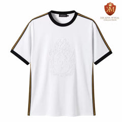 Alpha White Tapered Embossed Premium Crest Shirt