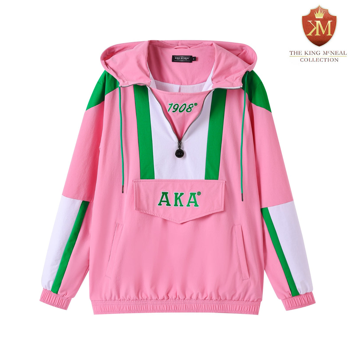 AKA Pink Windbreaker Tech Pullover