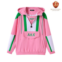 AKA Pink Windbreaker Tech Pullover