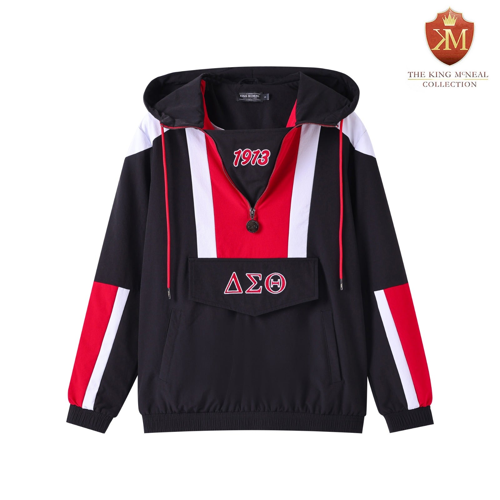 Delta Black Windbreaker Tech Pullover (Unisex)