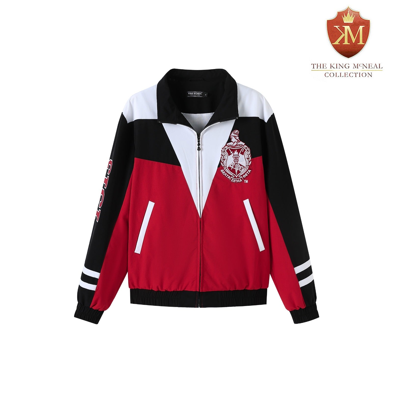 Delta Black Full Zip Windbreaker Tech Jacket (Unisex)