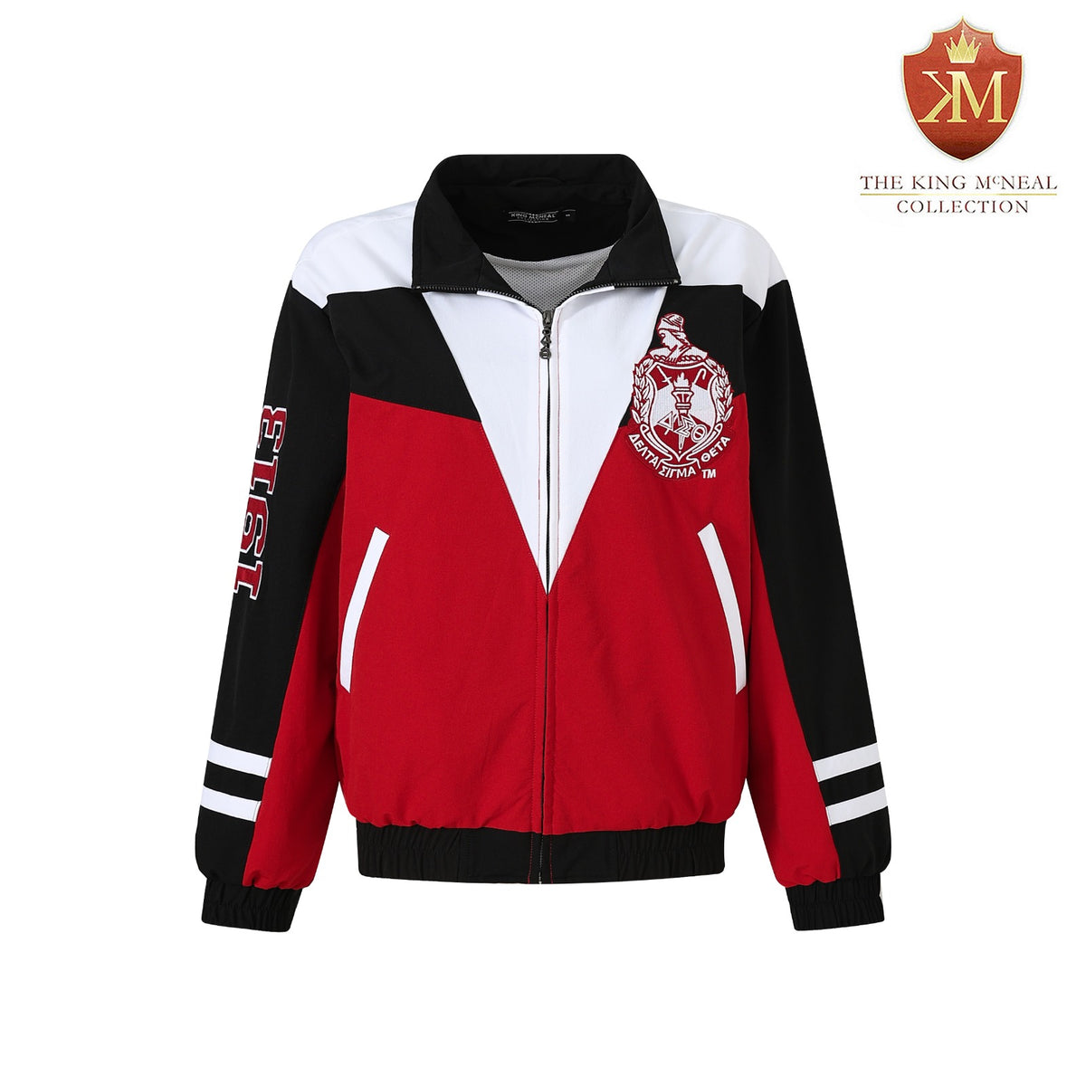 Delta Black Full Zip Windbreaker Tech Jacket (Unisex)