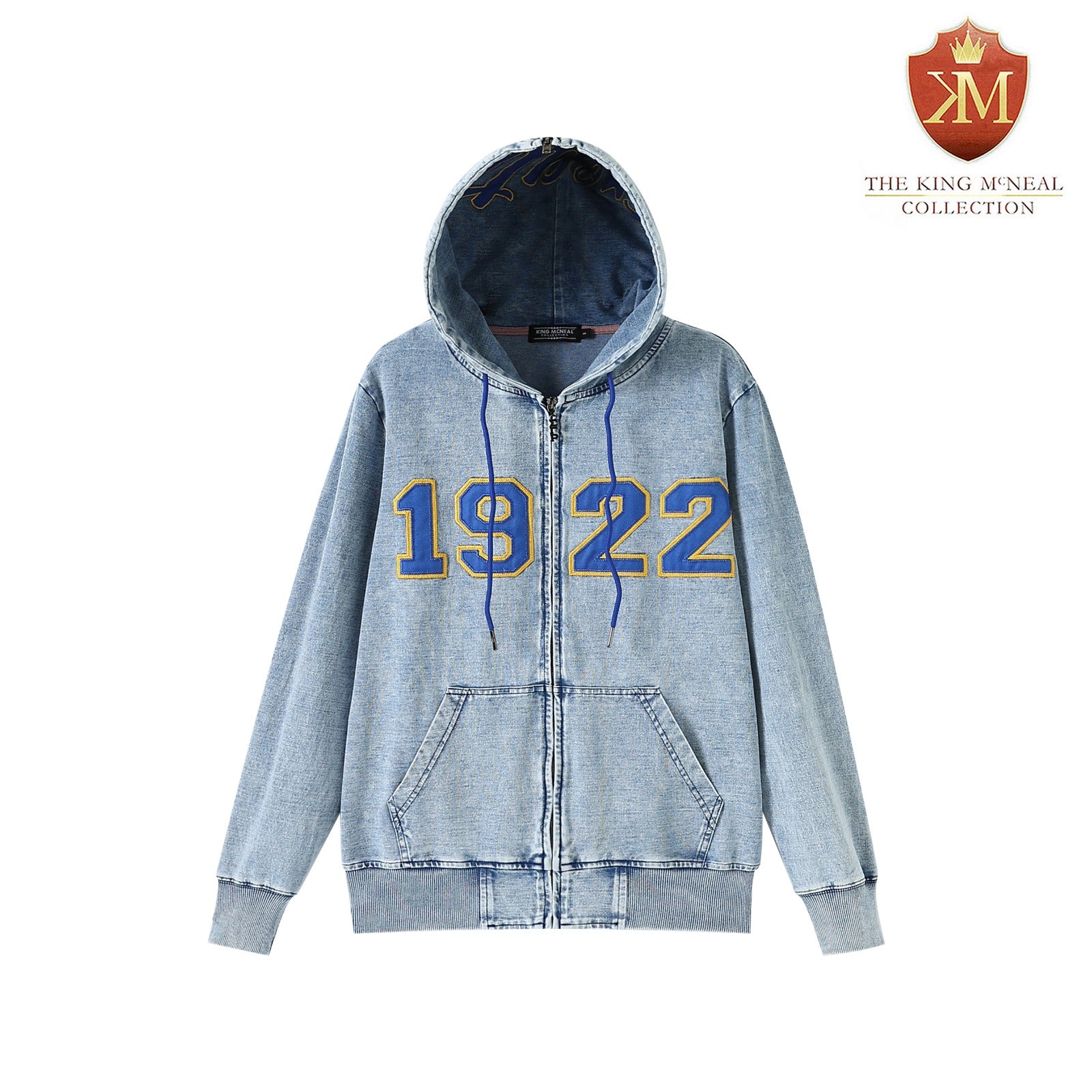 SGRHO Blue Denim Full Zip Prep Unisex Hoodie