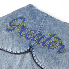 SGRHO Blue Denim Full Zip Prep Unisex Hoodie