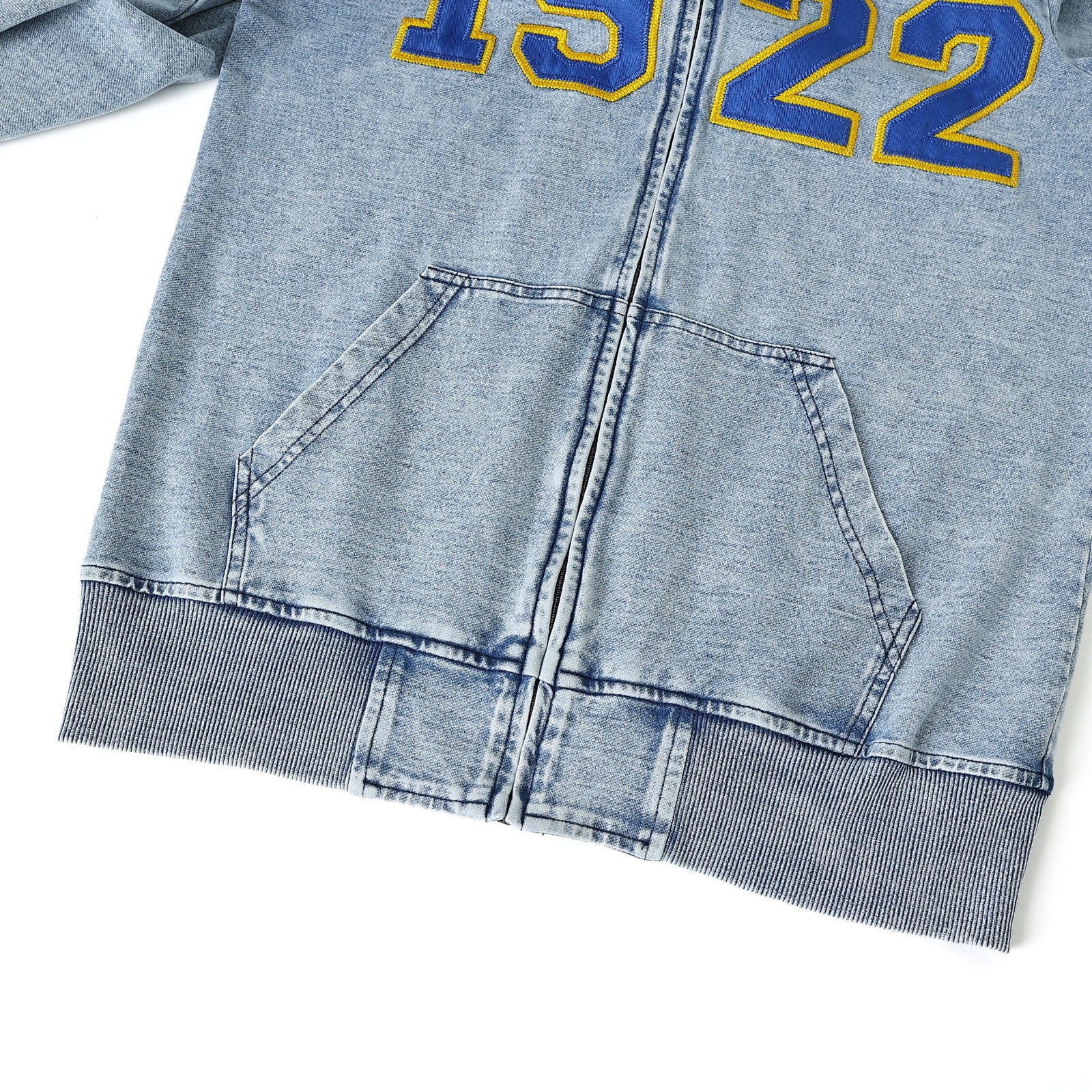 SGRHO Blue Denim Full Zip Prep Unisex Hoodie