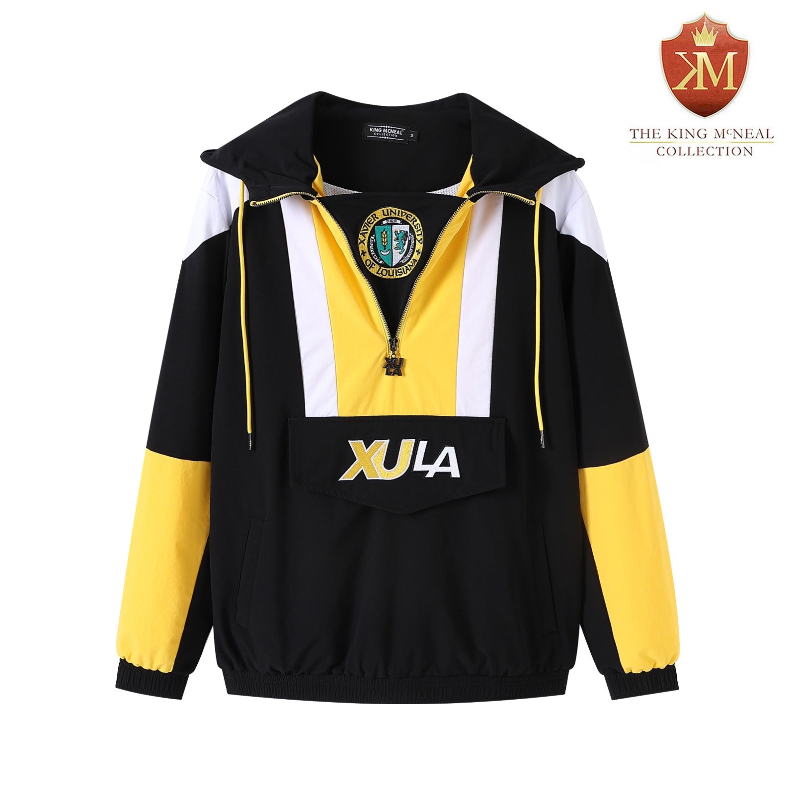 Xavier Black Windbreaker Tech Pullover