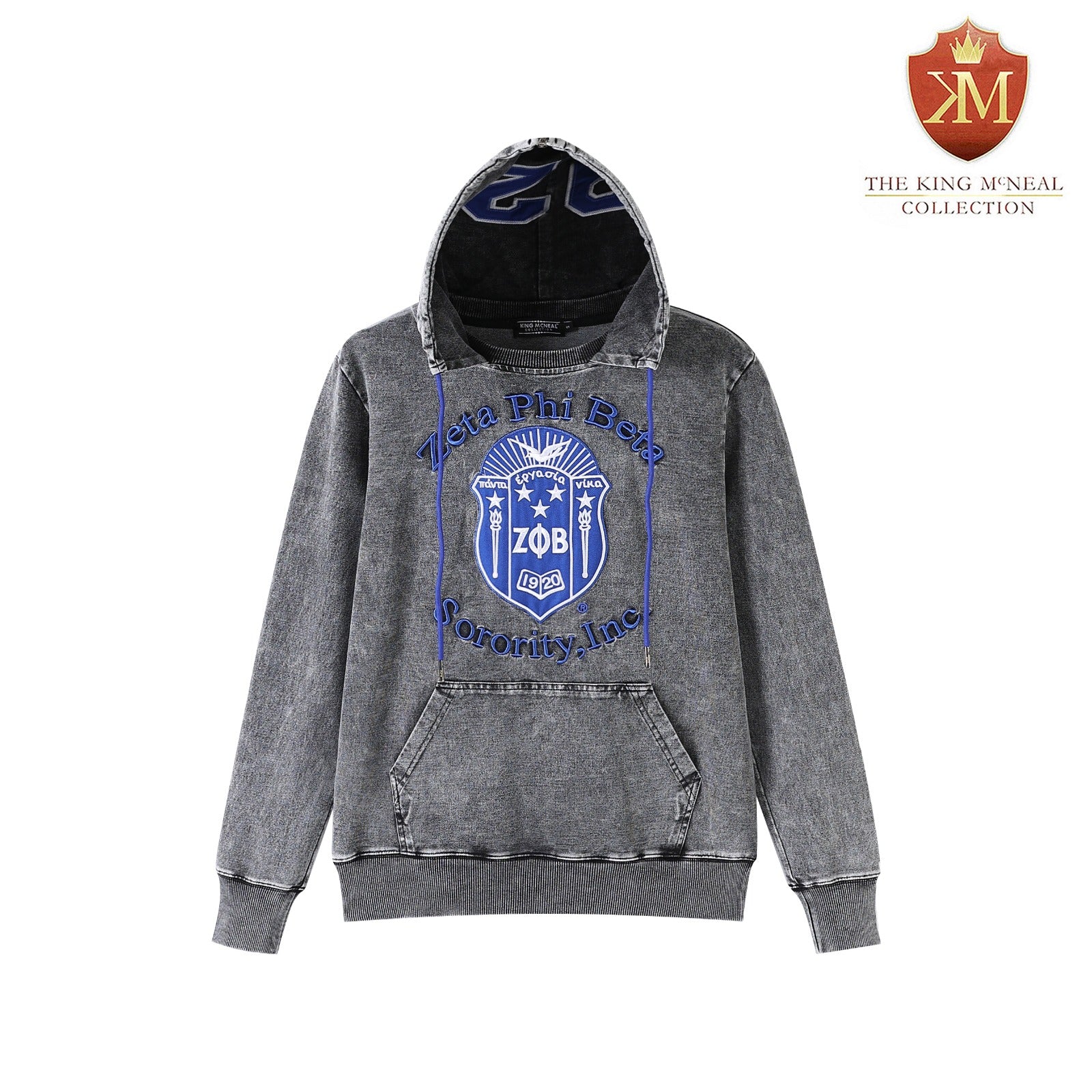 Zeta Black Denim Prep Unisex Hoodie
