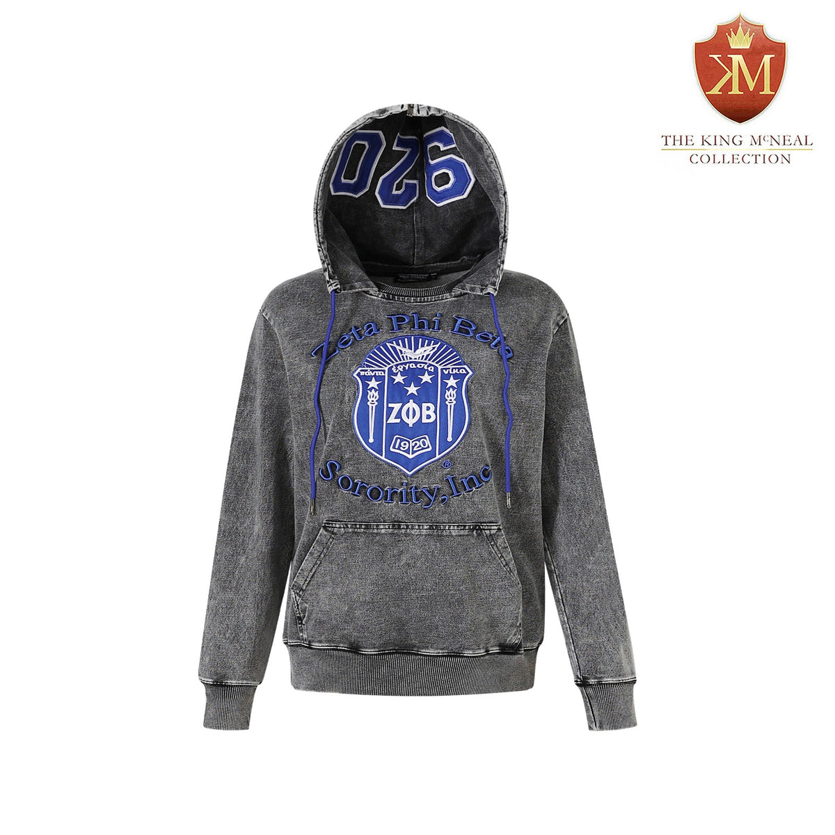 Zeta Black Denim Prep Unisex Hoodie