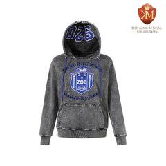 Zeta Black Denim Prep Unisex Hoodie