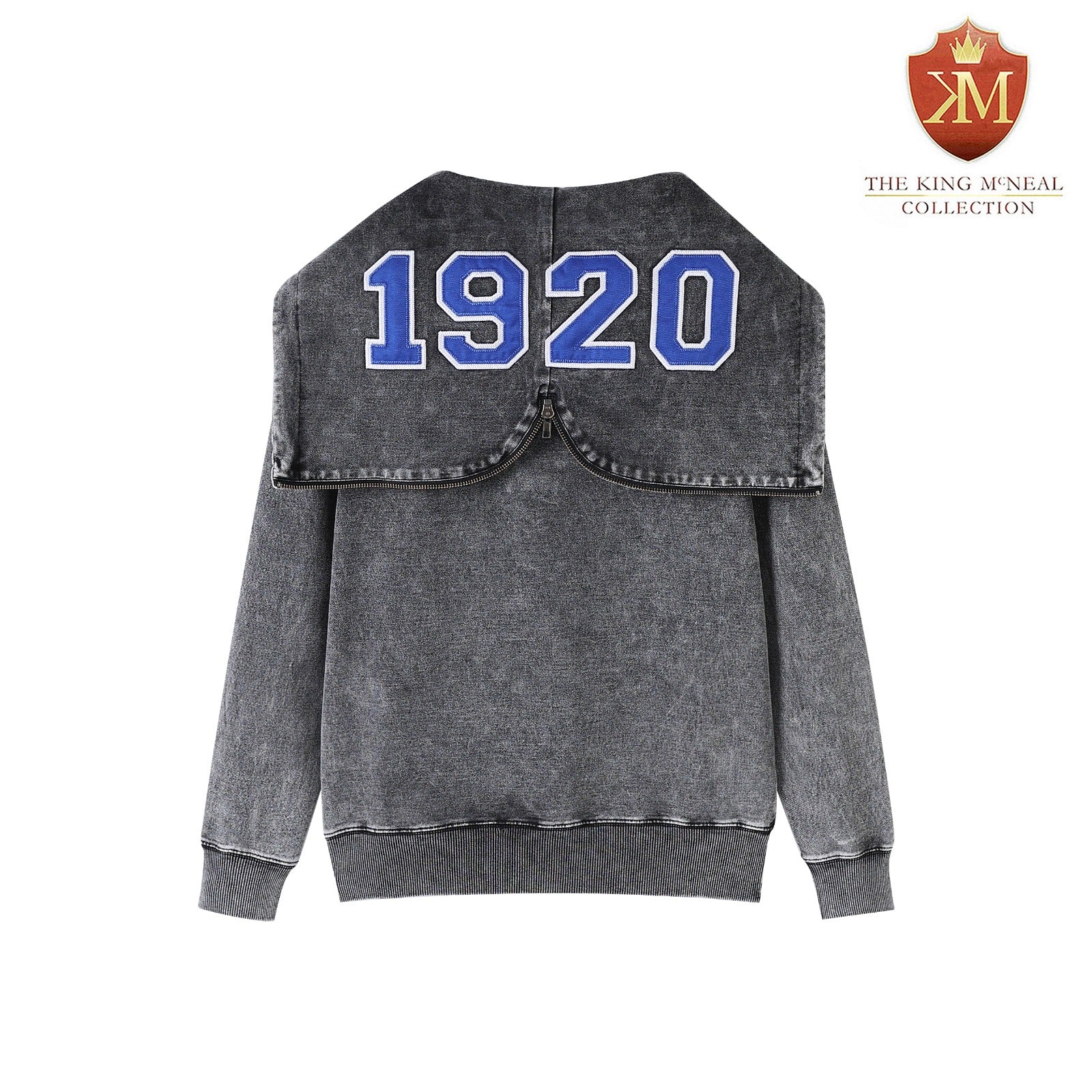 Zeta Black Denim Prep Unisex Hoodie