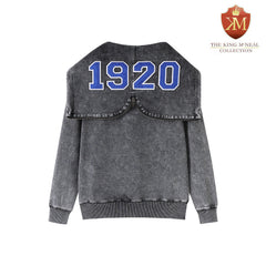Zeta Black Denim Prep Unisex Hoodie