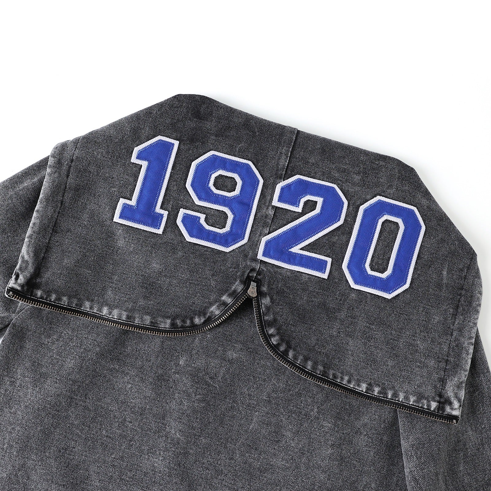 Zeta Black Denim Prep Unisex Hoodie
