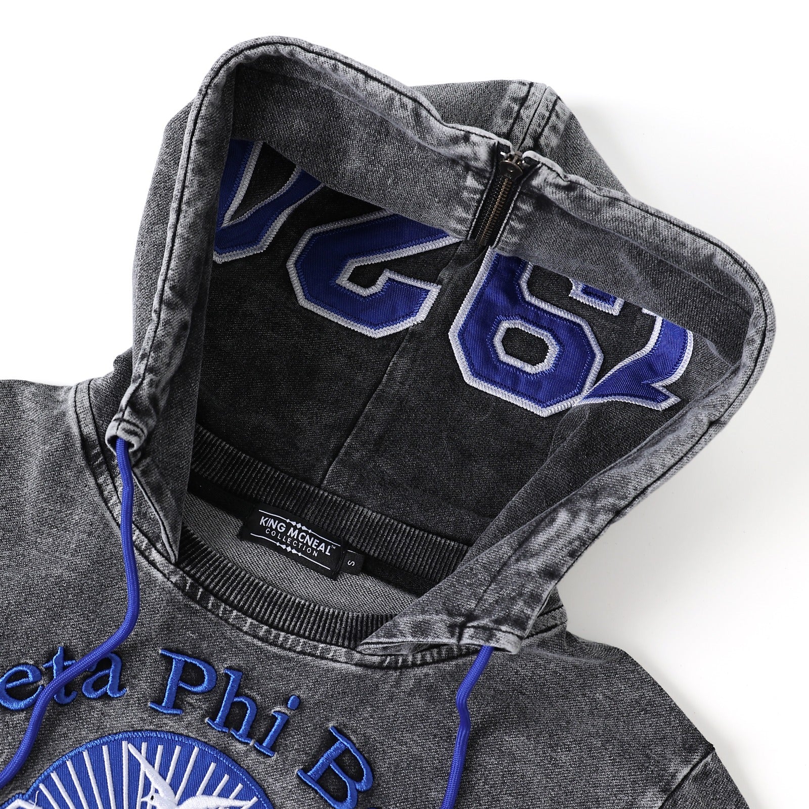 Zeta Black Denim Prep Unisex Hoodie