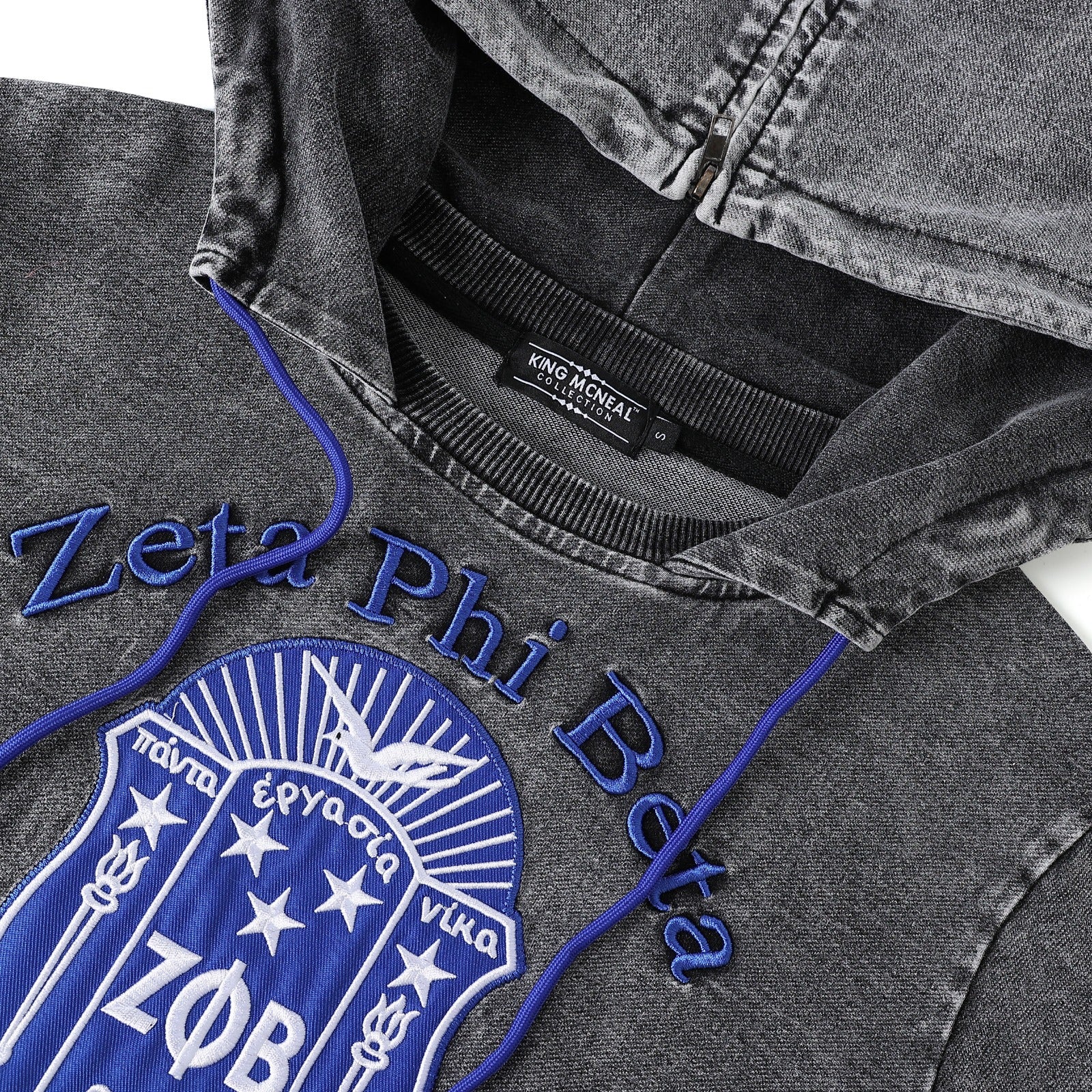 Zeta Black Denim Prep Unisex Hoodie