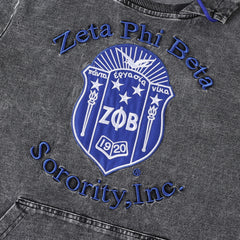 Zeta Black Denim Prep Unisex Hoodie