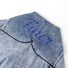 Zeta Blue Denim Full Zip Prep Unisex Hoodie