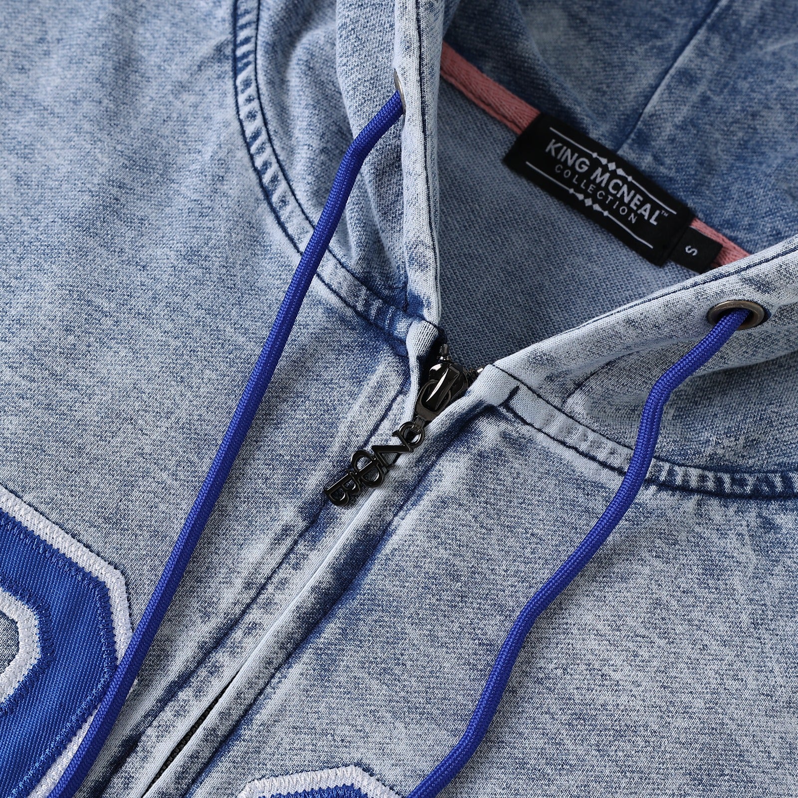 Zeta Blue Denim Full Zip Prep Unisex Hoodie