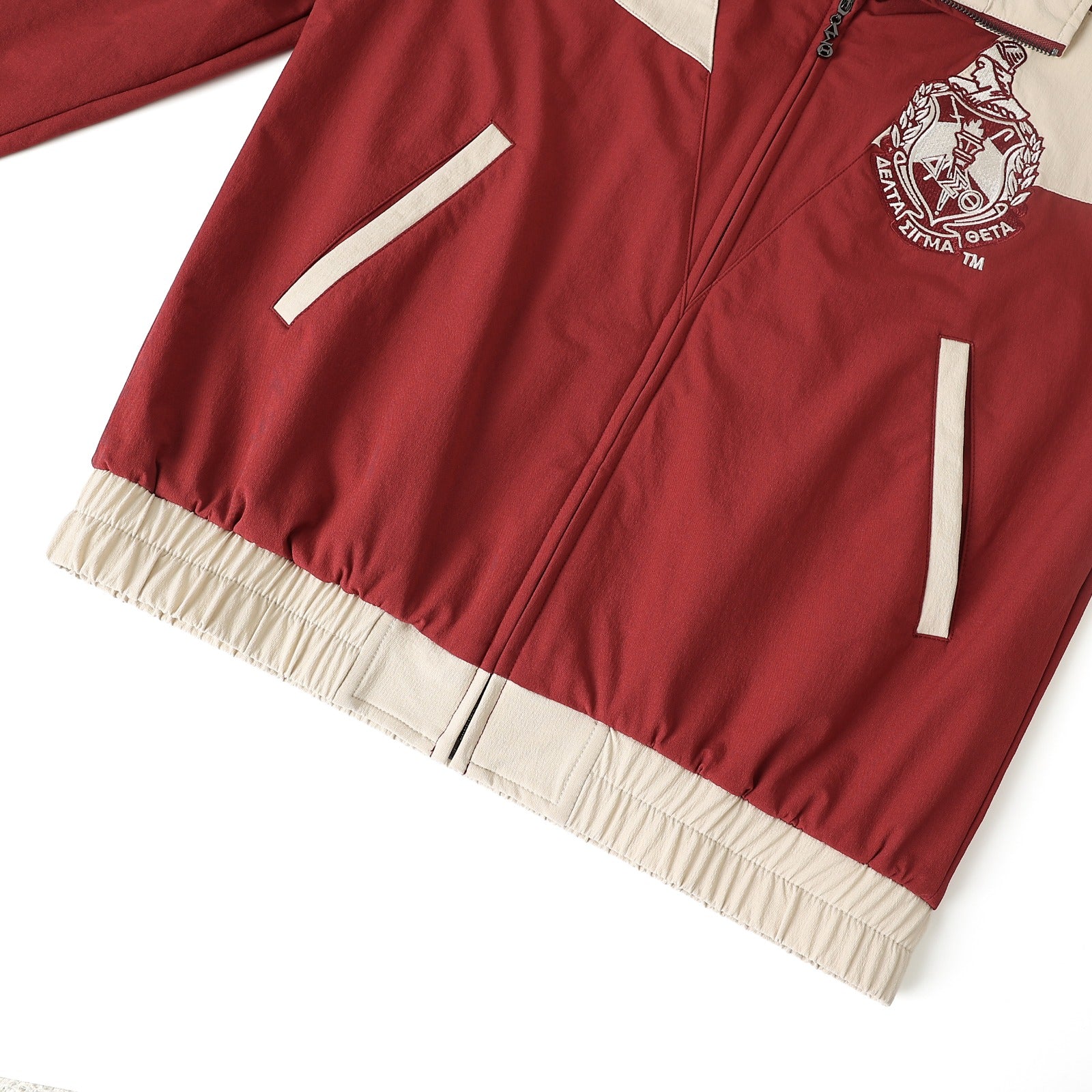 Delta Crimson Full Zip Windbreaker Tech Jacket (Unisex)